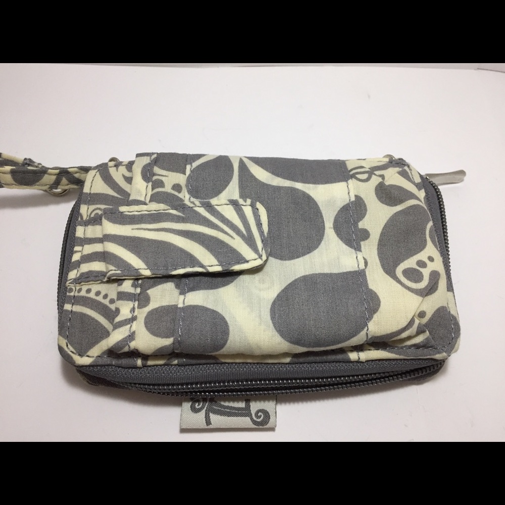 Initials-Inc grey and cream pattern clutch